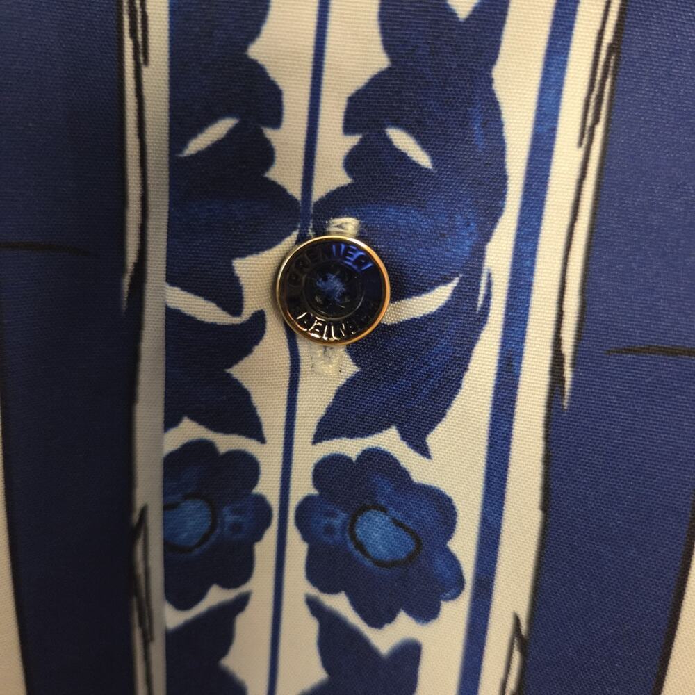 PREMIERE Men Shirt XXL 2XL Long Sleeve Button Down Blue White Tile Baroque NWT - Picture 4 of 9
